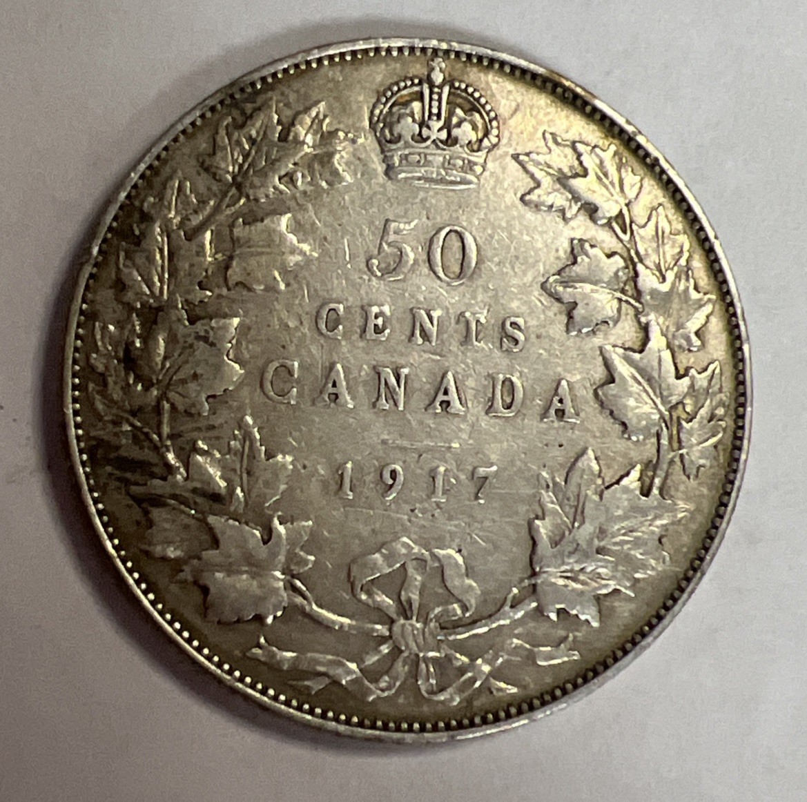 1917 Canada 50 Cents Silver Coin