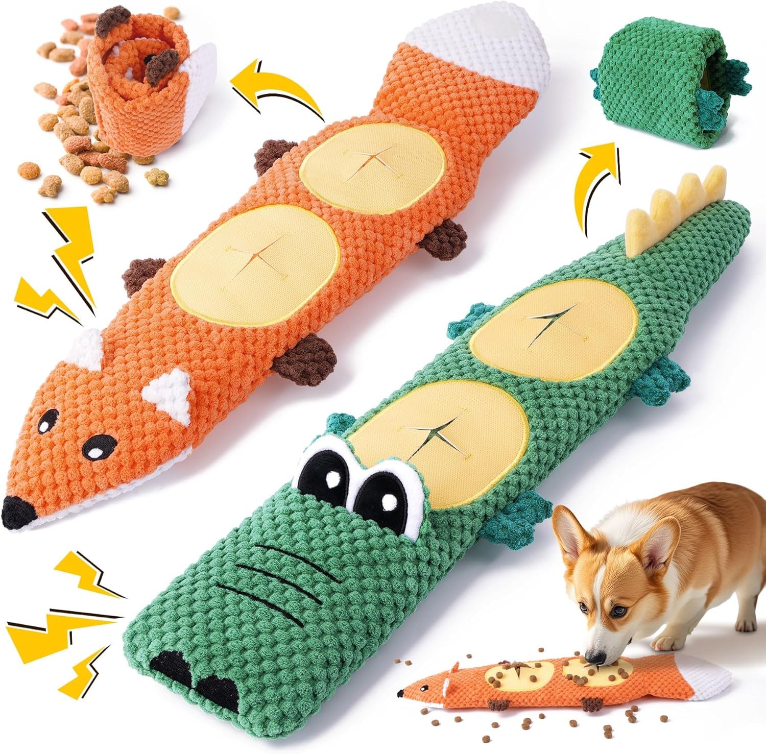 Dog Toys for Aggressive Chewers, 2 Pack No Stuffing Interactive Dog Toys