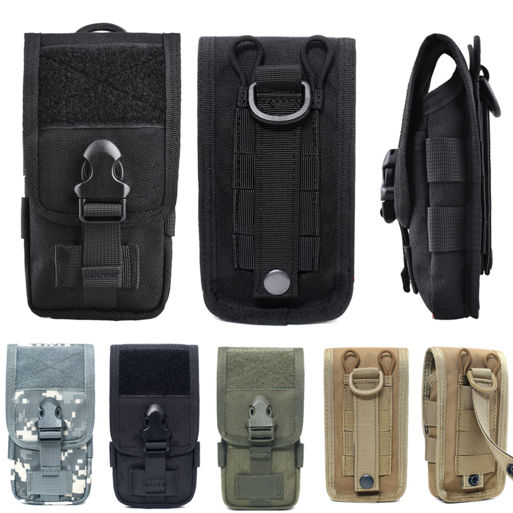 Tactical Molle Phone Pouch Double-Layer Cell Phone Holster Tool Bag Waist Pack