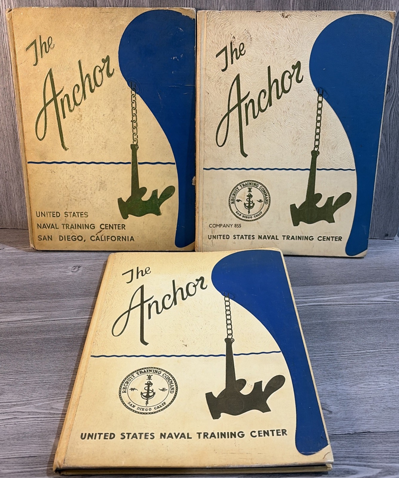 The Anchor US Naval Training Center San Diego Yearbook Lot 3 Books(e6)