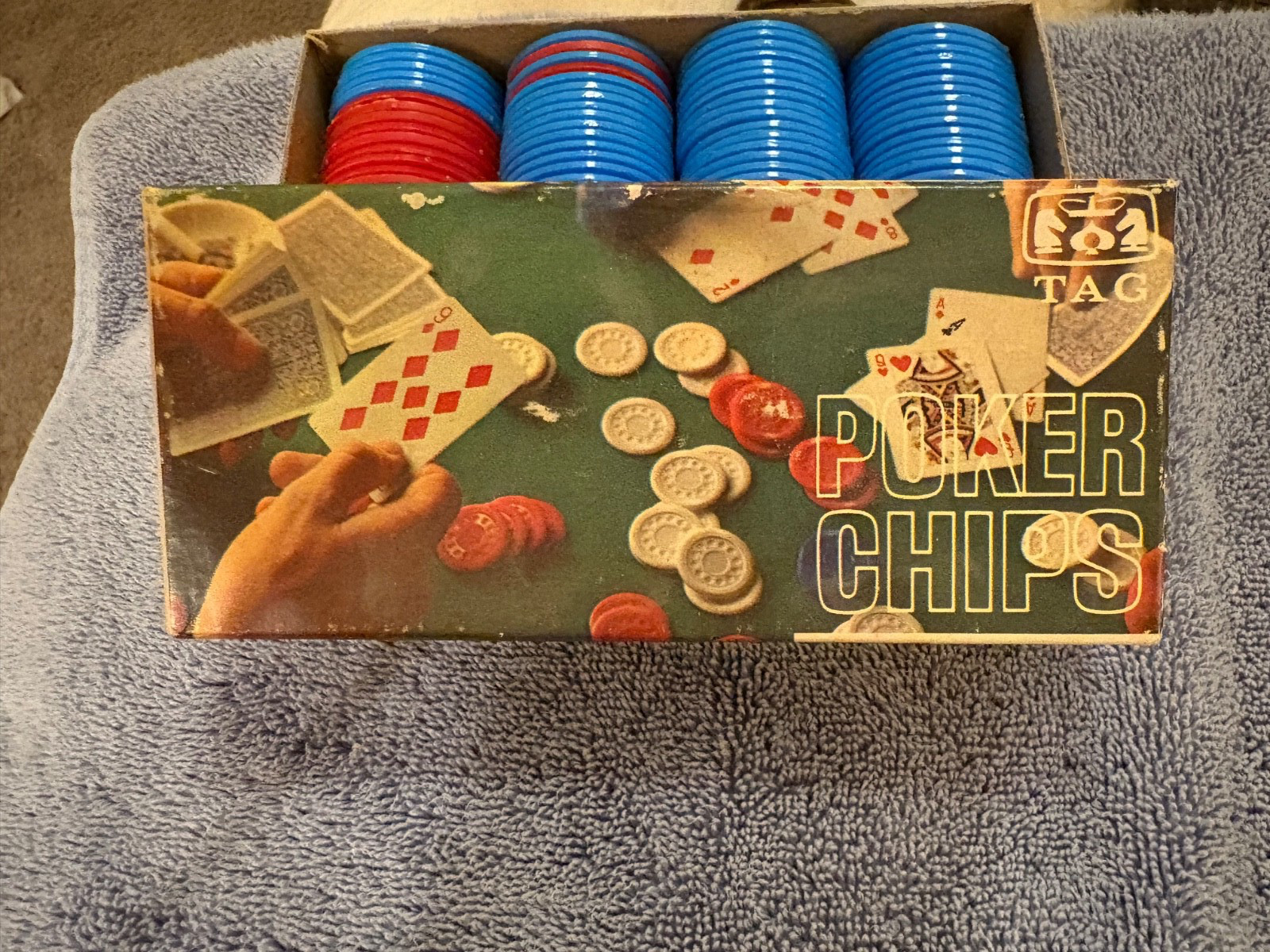 Vintage TAG Transco Tilt Edge Poker Chips Original Box