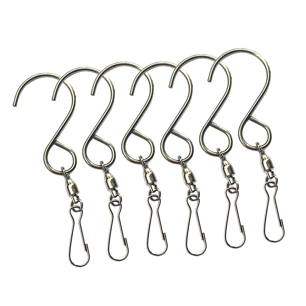  6 Pcs Hooks for Hanging Wind Chimes Swivel Flower Basket Heavy Duty