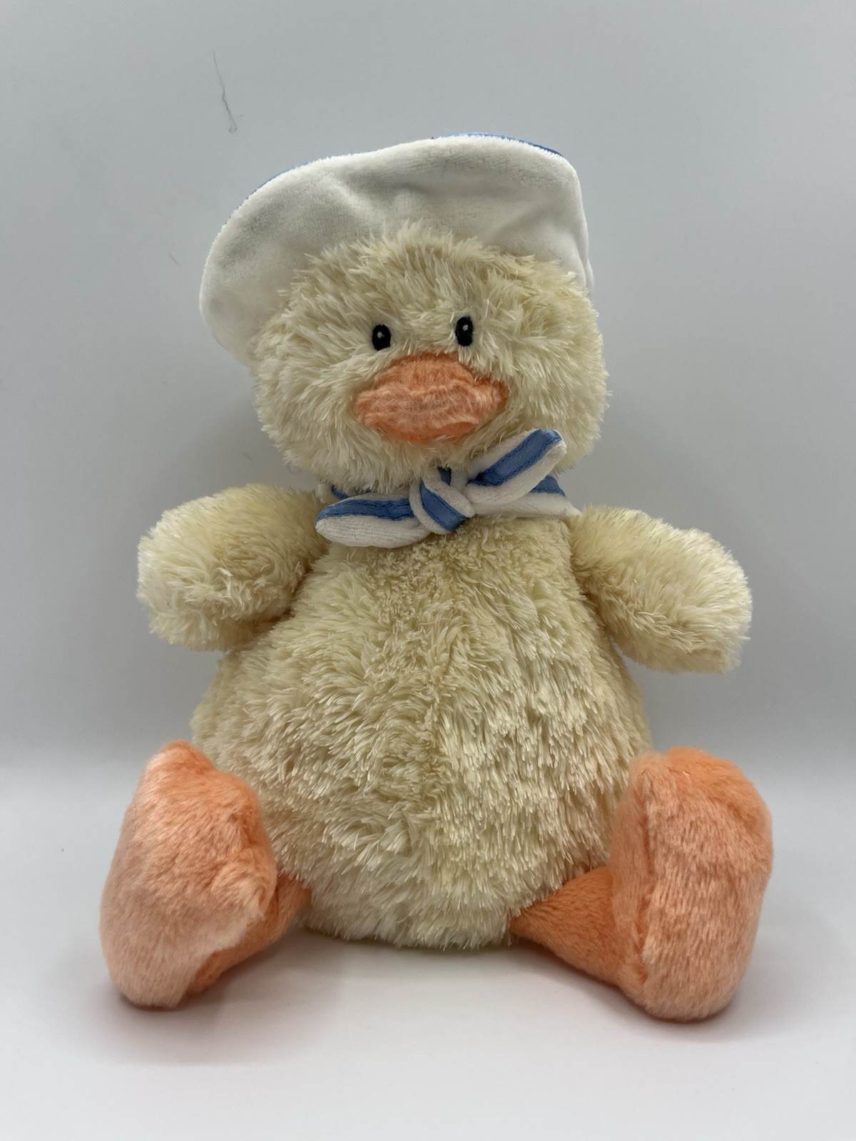 GUND Baby Little Quack Ups Yellow DIZZY Duck Sailor 9" Sitting Plush 58188