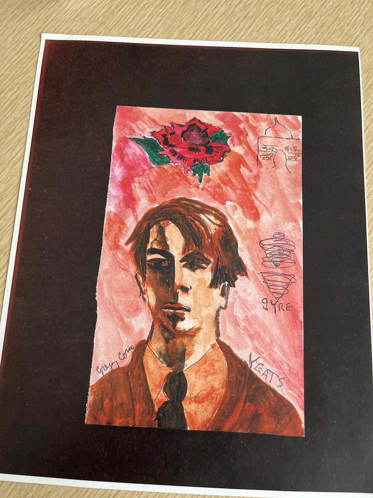 Color Print 1980s GREGORY CORSO art William Butler Yeats Signet Paperback Cover