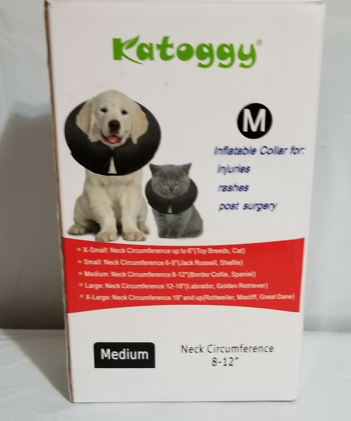 Katoggy Inflatable Premium Protective Dog Collar Medium 8-12" M