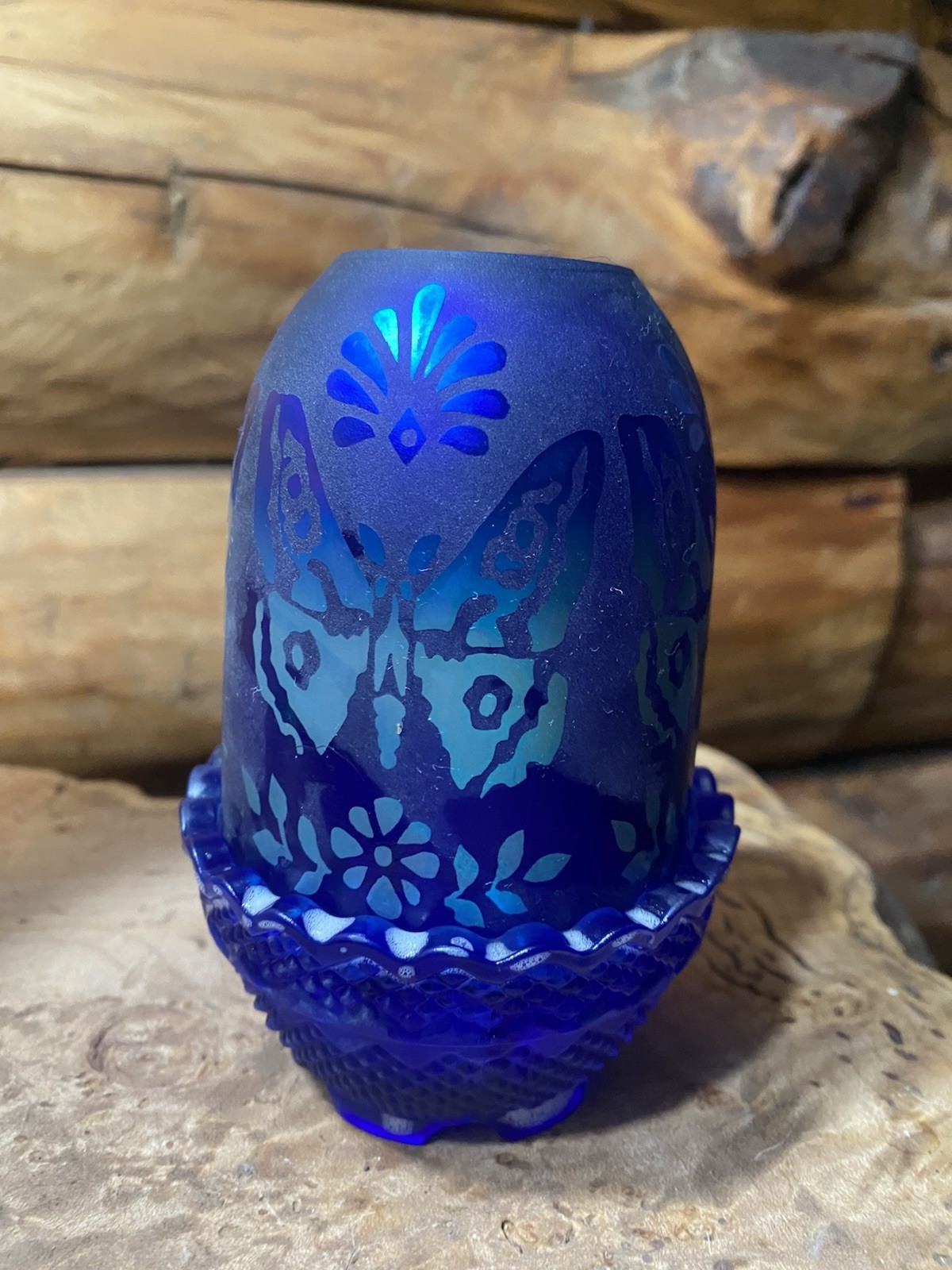 Fenton Faverene Butterfly Fairy Lamp  Never Used Hand Signed Cherished Piece!