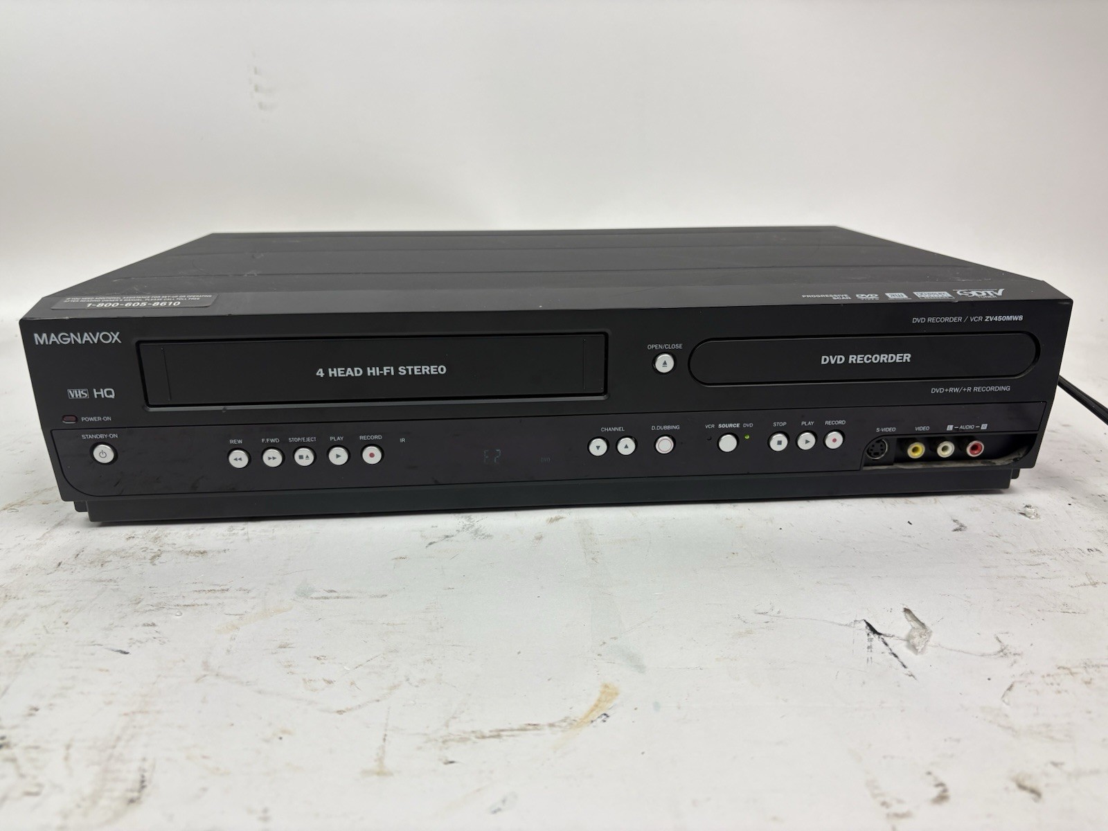 Magnavox DVD VCR Combo Recorder - ZV450MW8A No Remote For Parts Or Repair