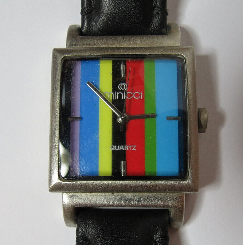 UNISEX WOMENS MINICCI QUARTZ COLORFUL DIAL WRISWATCH FRESH BATTERY RUN'S...