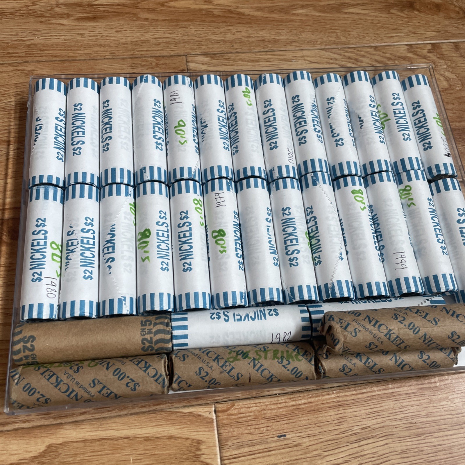 1970-1999 Jefferson Nickels, All Hand Picked Over Years, 33 Rolls, Circulated