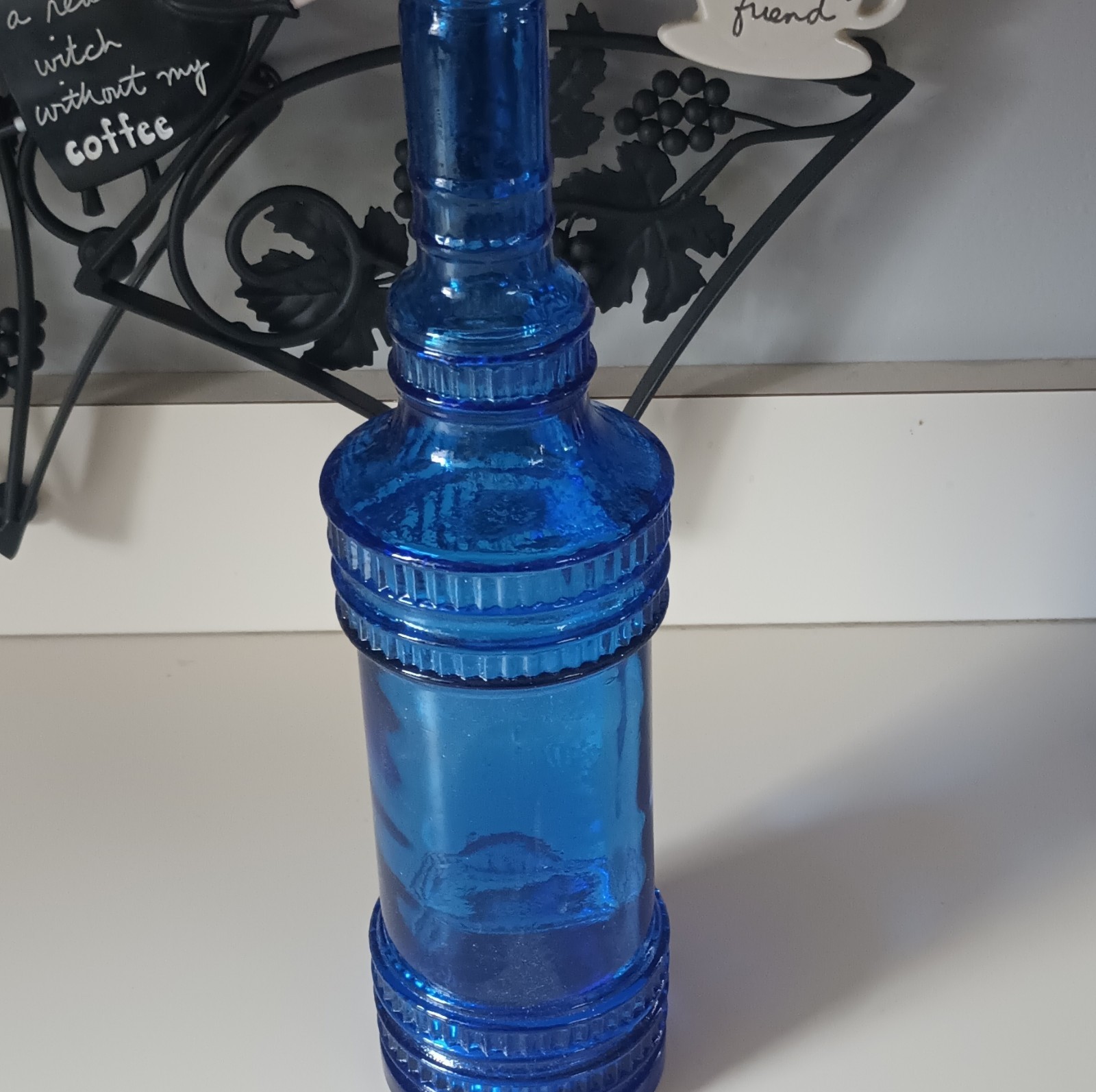 Blue Glossy Decorative Glass Bottle