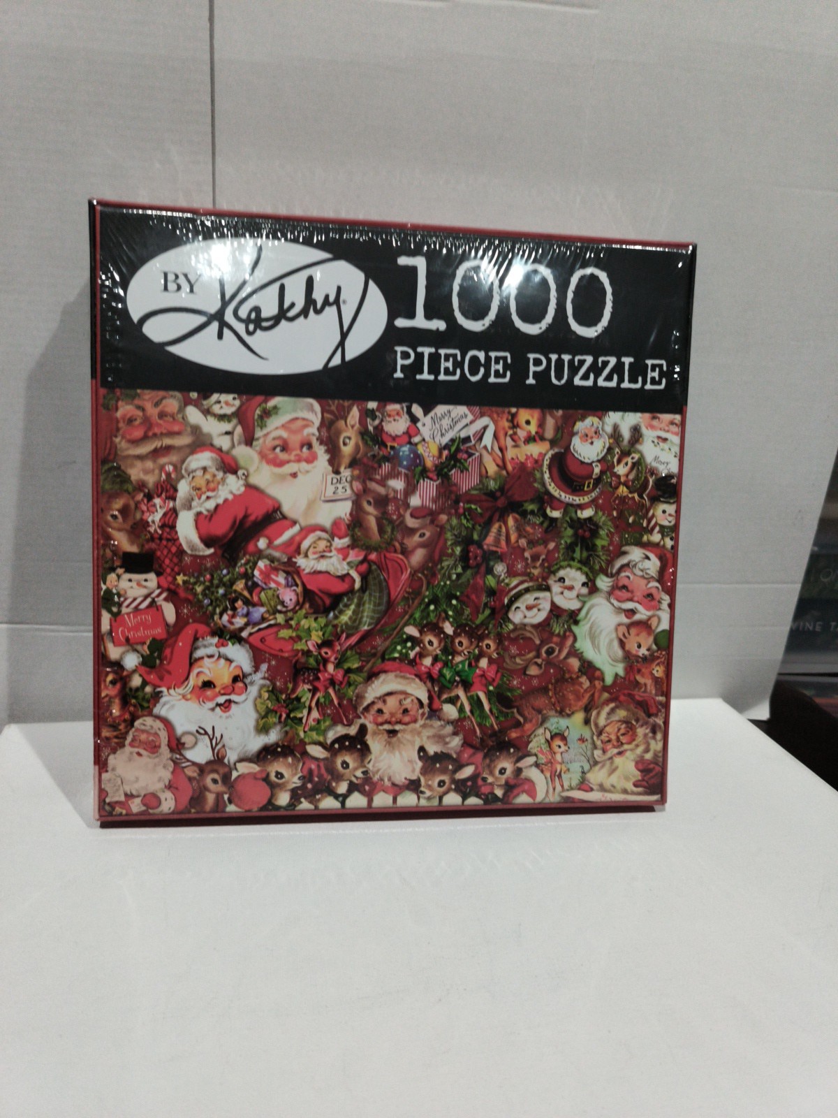 By Kathy Christmas Puzzle 1000 Pc Vintage Santa Claus Collage 27x20 New Sealed