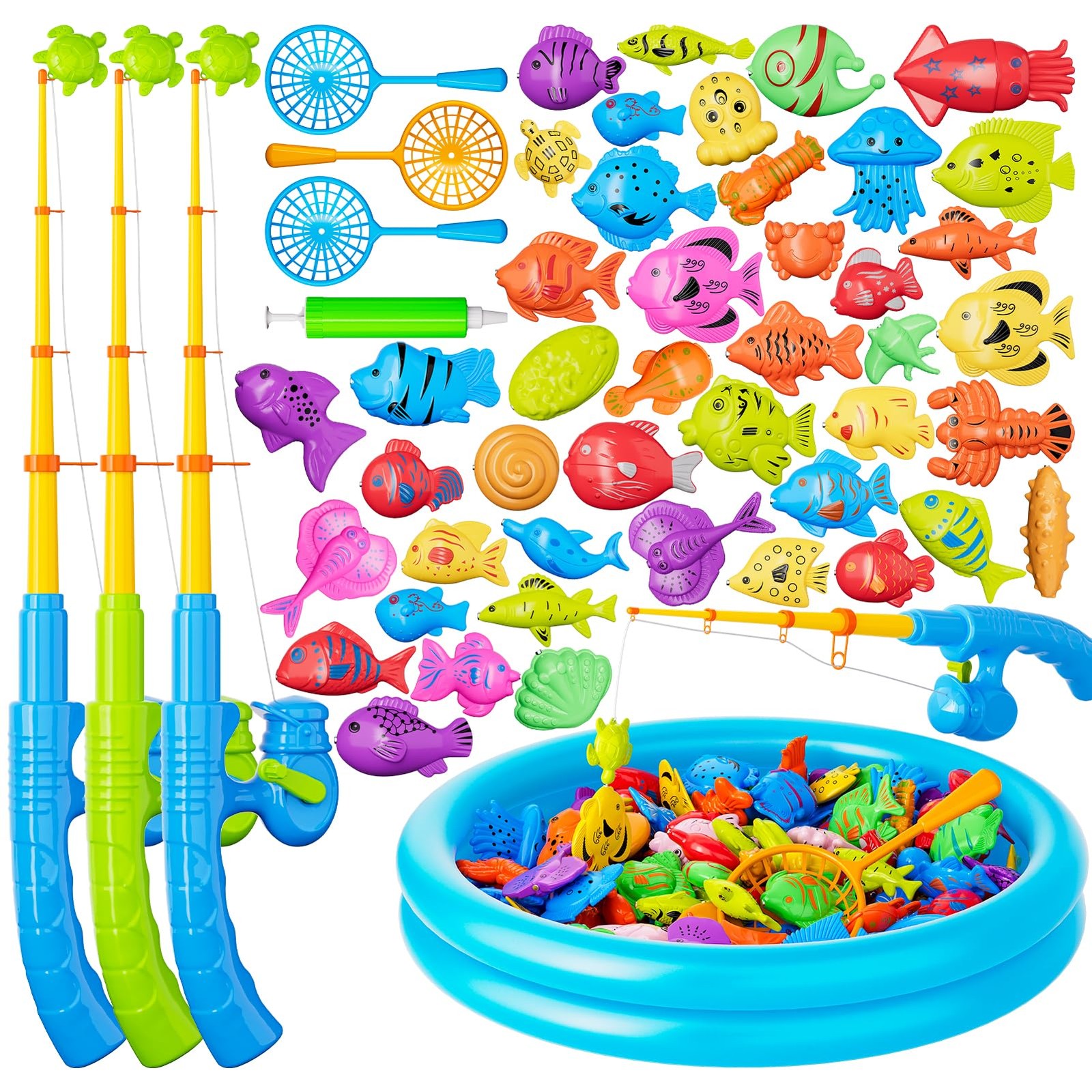 Magnetic Fishing Pool Toys Game for Kids Toddlers 3-5 4-8, Water Table Bathtu...