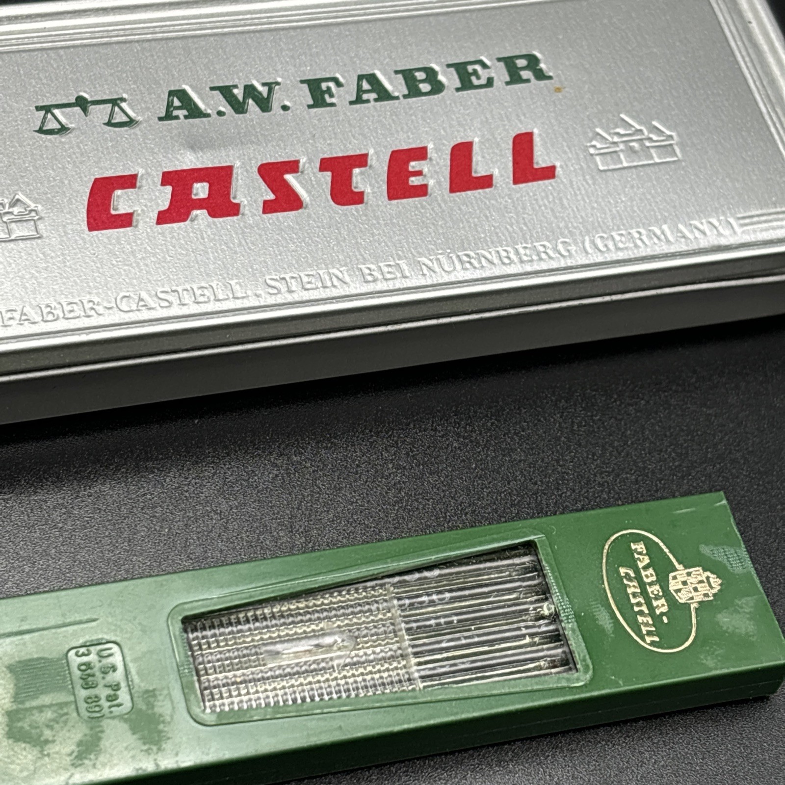 A. W. Faber Castell  12 Leads # 9030/2H Quality Drawing Leads And Case