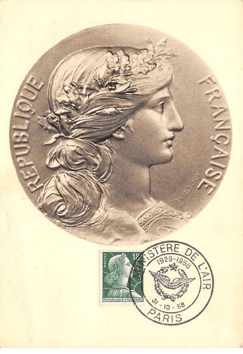 Card Maximum - France - COR12698 - 11/10/1958 - Ministry Of L'Air - Seal