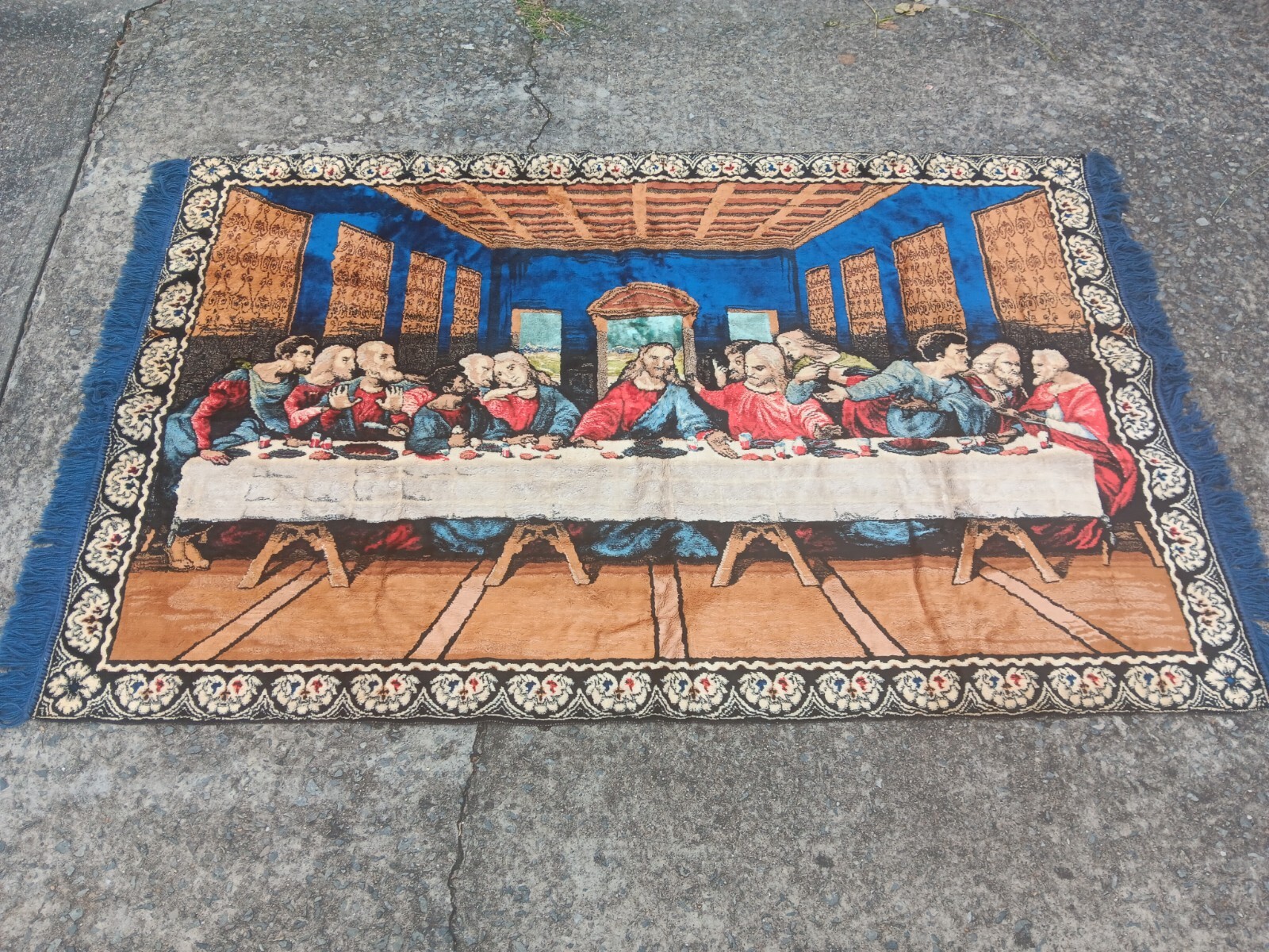 The Last Supper, Large Velvet Tapestry Wall Hanging ~66” x ~47”