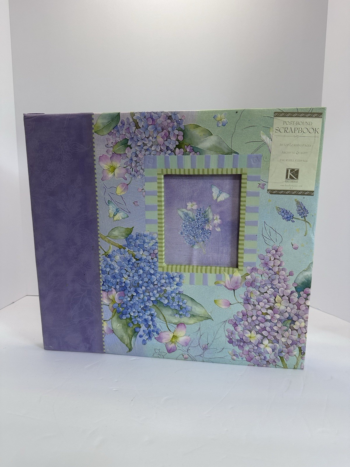 K & Company Scrapbook Album Juliana Suede Lilacs Dragonfly Purple Floral 12x12