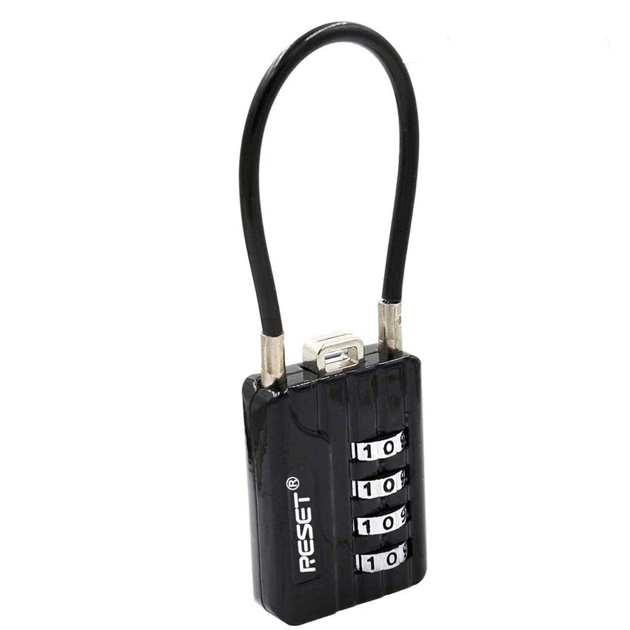 -200 (1 Pack) 4 Digit Combination Cable Padlock with 4.72 inch (12 cm) Flexib...