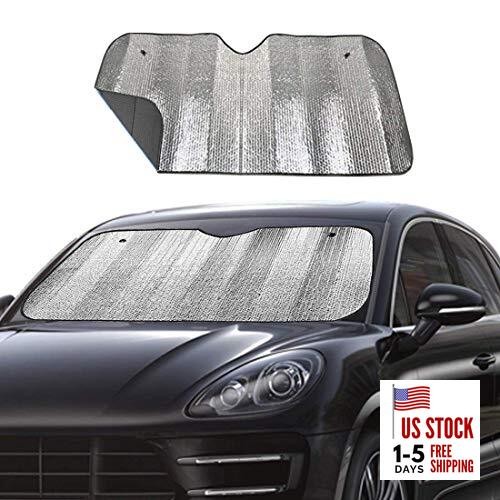  Windshield Sun Shade UV Rays Sun Visor Shade,Auto Front Windshield Black