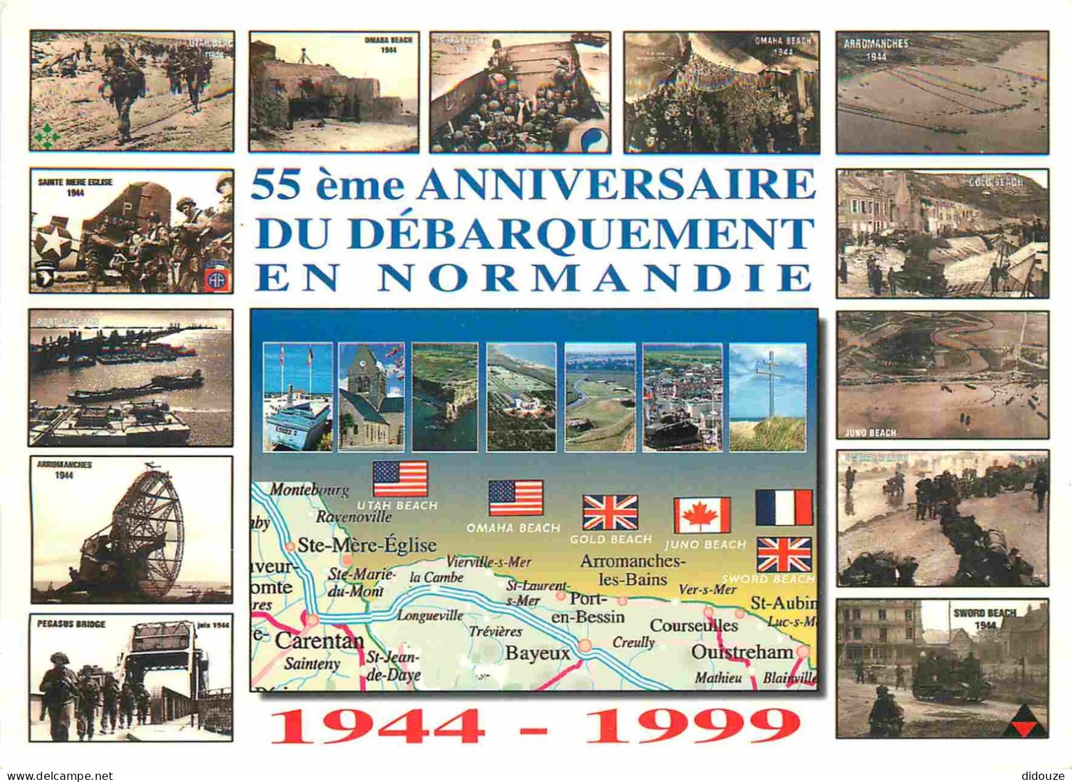 Postcard - Militaria - Landing of June 6, 1944 in Normandy - 1999 55th