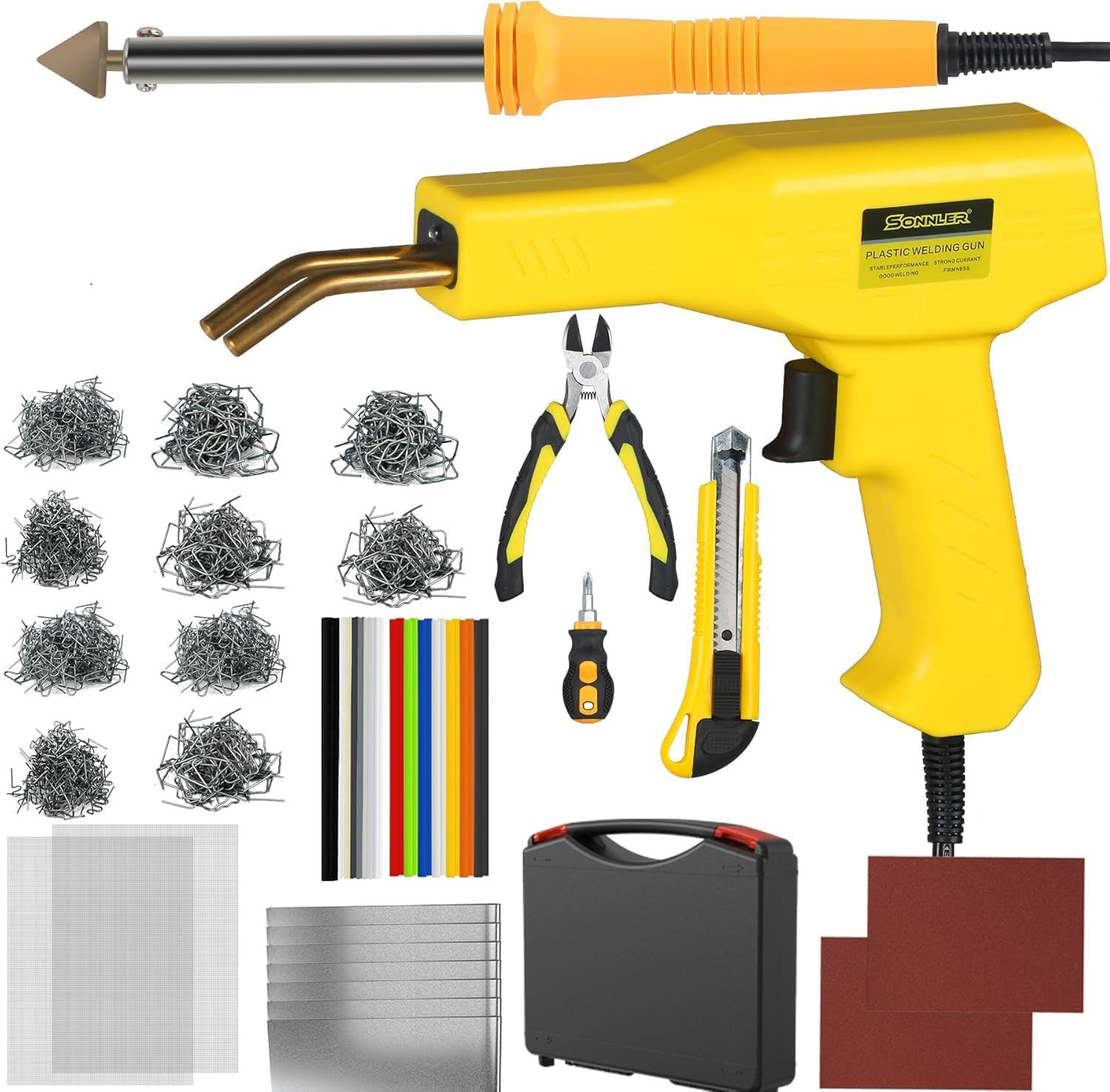 Plastic Welder, 2 in 1 Plastic Welding Kit,  1000PCS Hot Stapler Plastic Repair 
