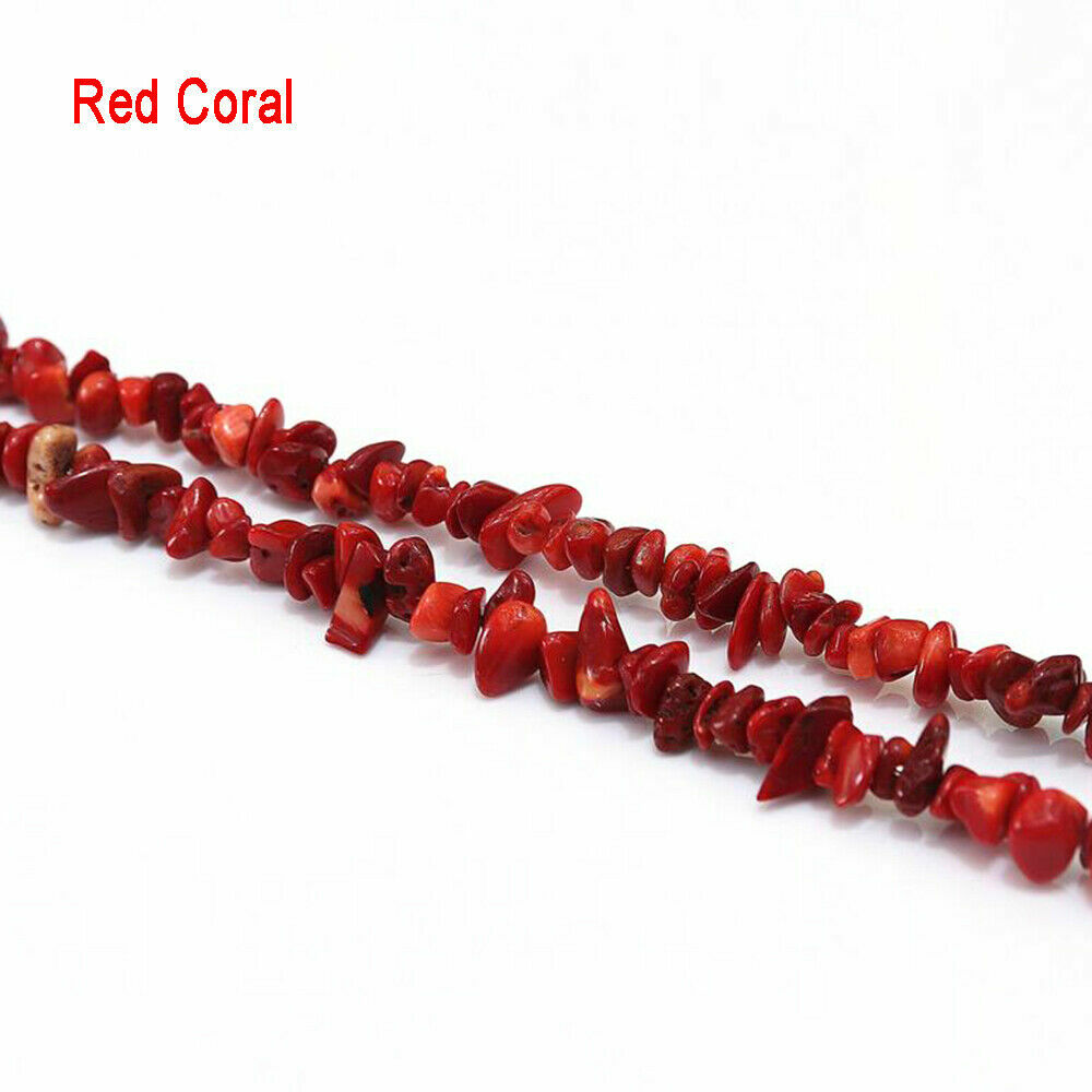 10 String（10X34"）Red Coral Natural Gemstone Chips Beads for Jewelry Making 5-8mm