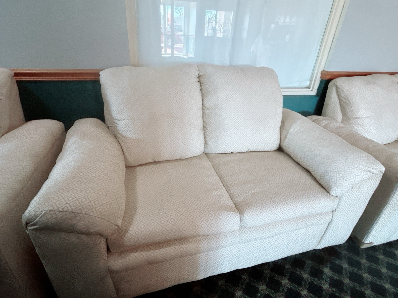 Beige 3 Piece Sofa, Loveseat, Armchair Set - Fabric, Modern, 