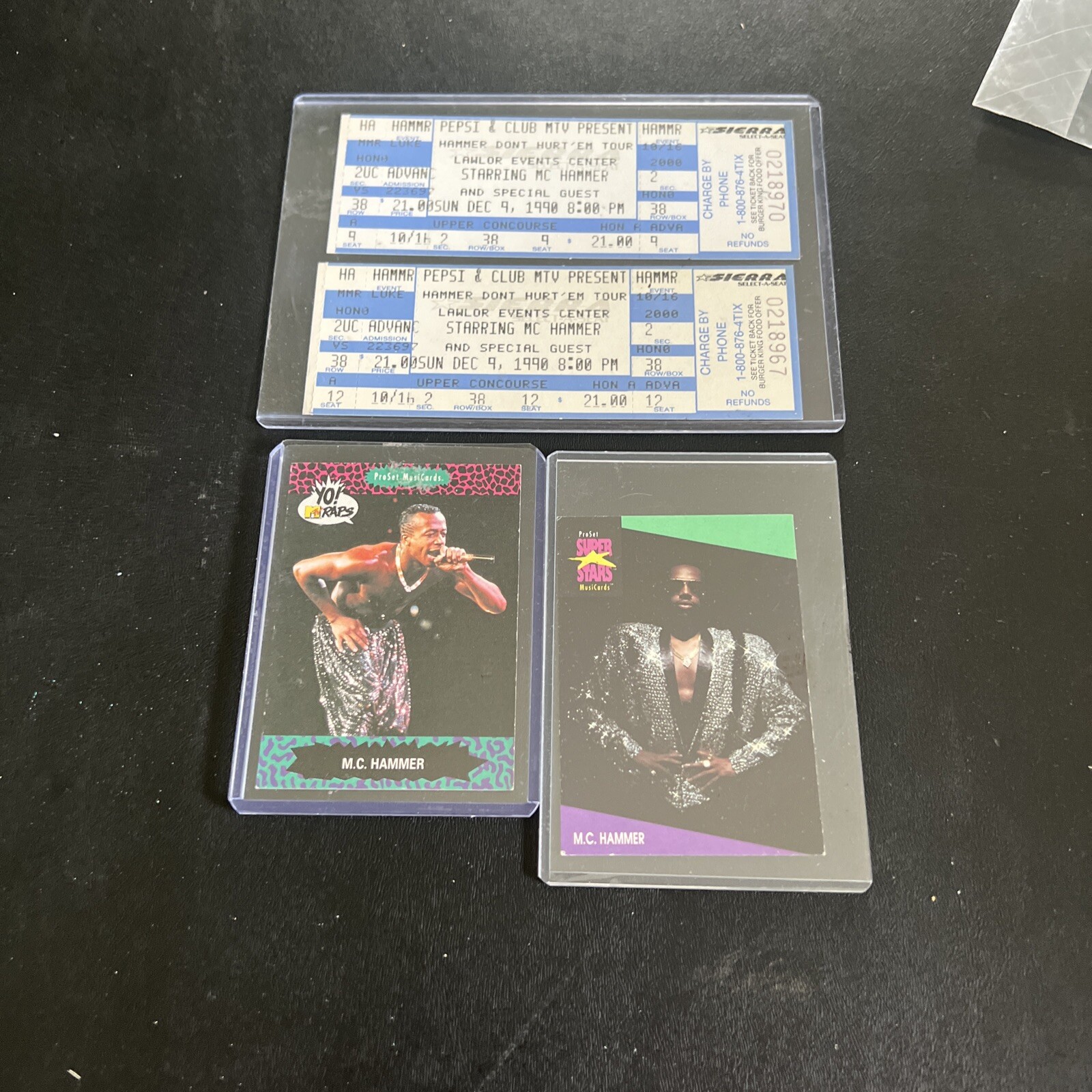 Vintage 1990 MC HAMMER Unused TICKETS AND 2 Cards