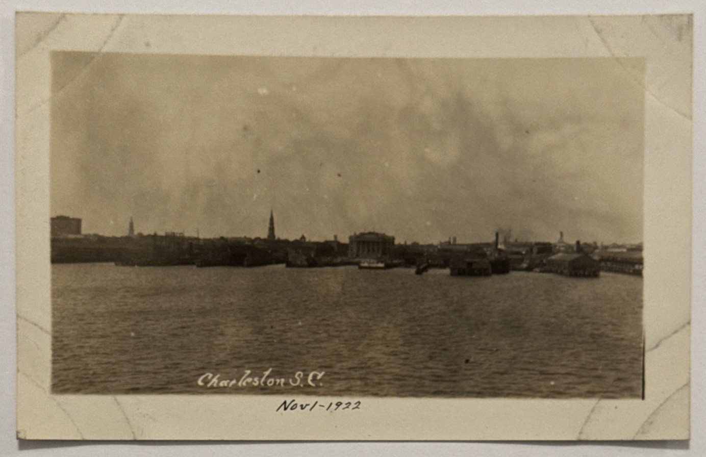 View Of Charleston South Carolina SC From USS Trinity 1922 RPPC Postcard