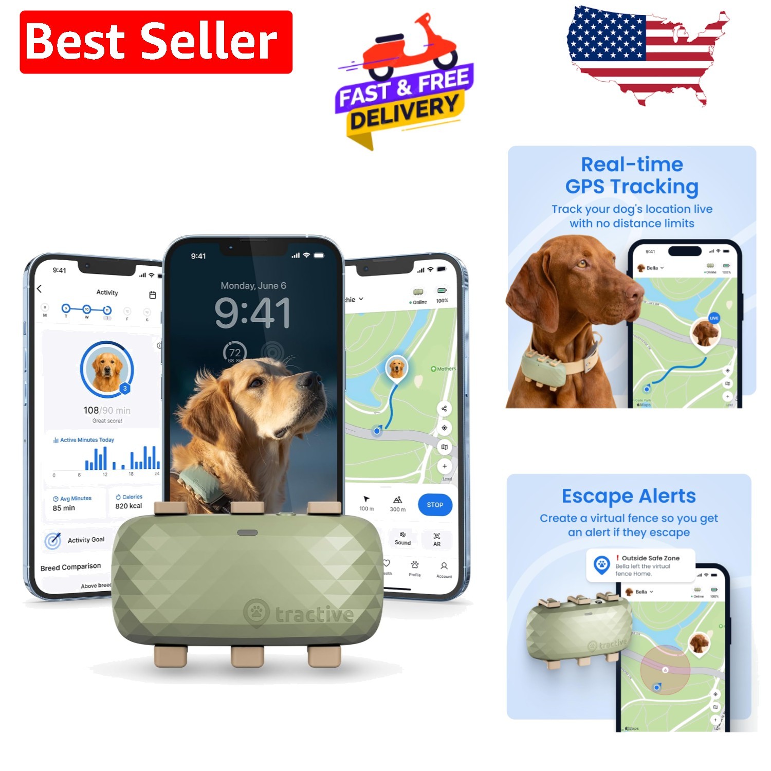 XL Smart Pet GPS Tracker: Vital Signs & Activity Insights for Every Adventure