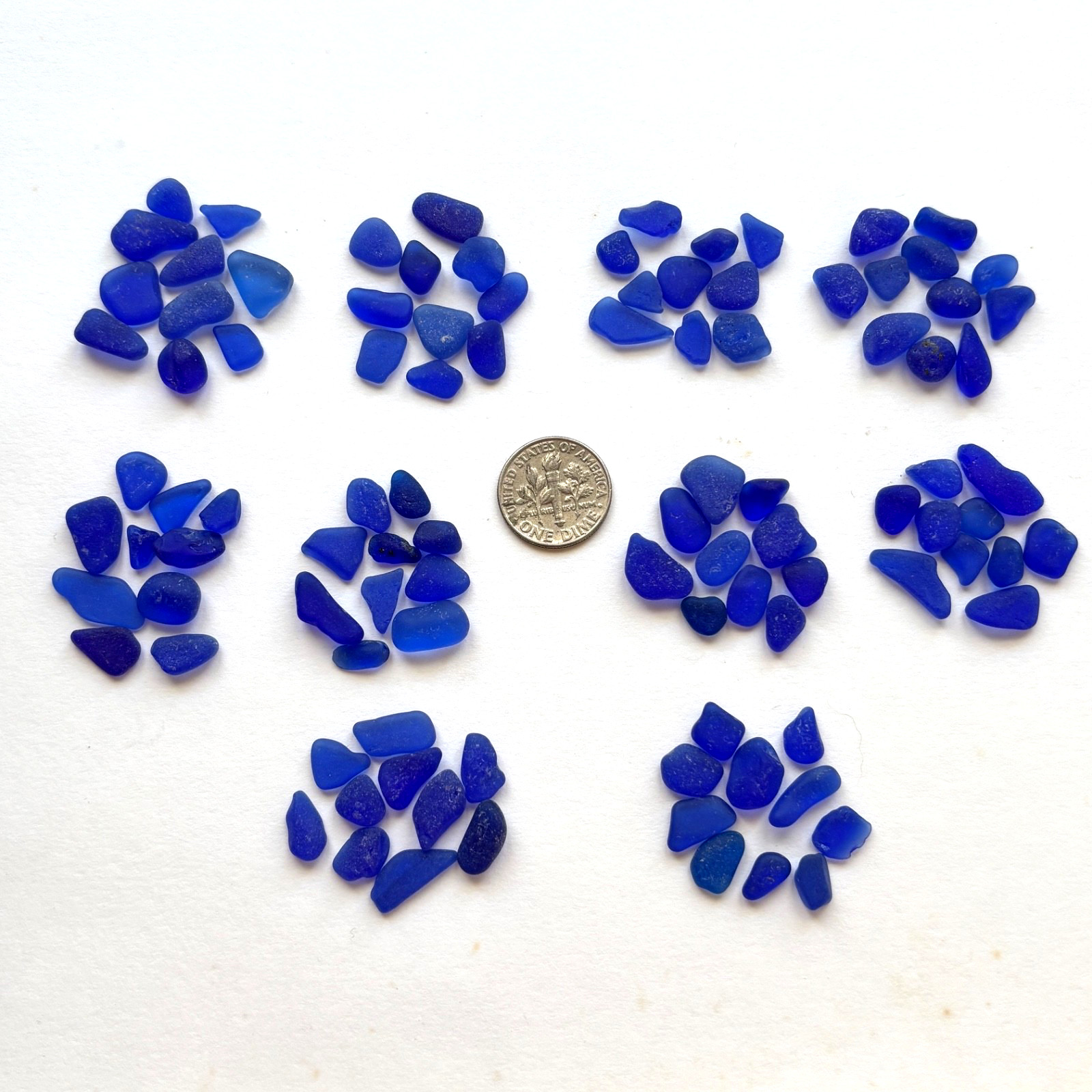 Surf Tumbled Sea Glass ON SALE 100 Cobalt Blue Pieces Craft Quality For Mosaics