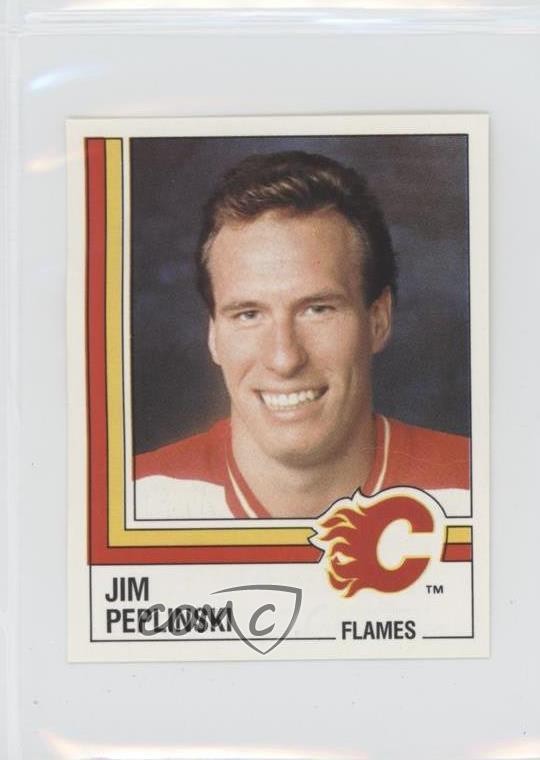 1987-88 Panini Album Stickers Jim Peplinski #213 0q3