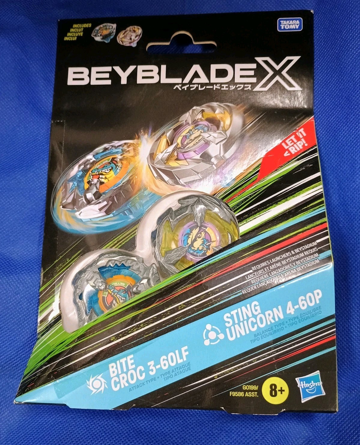 Beyblade 2 Pack Bite Croc 3-60LF Sting Unicorn 4-60P Boys Toys NEW NIP