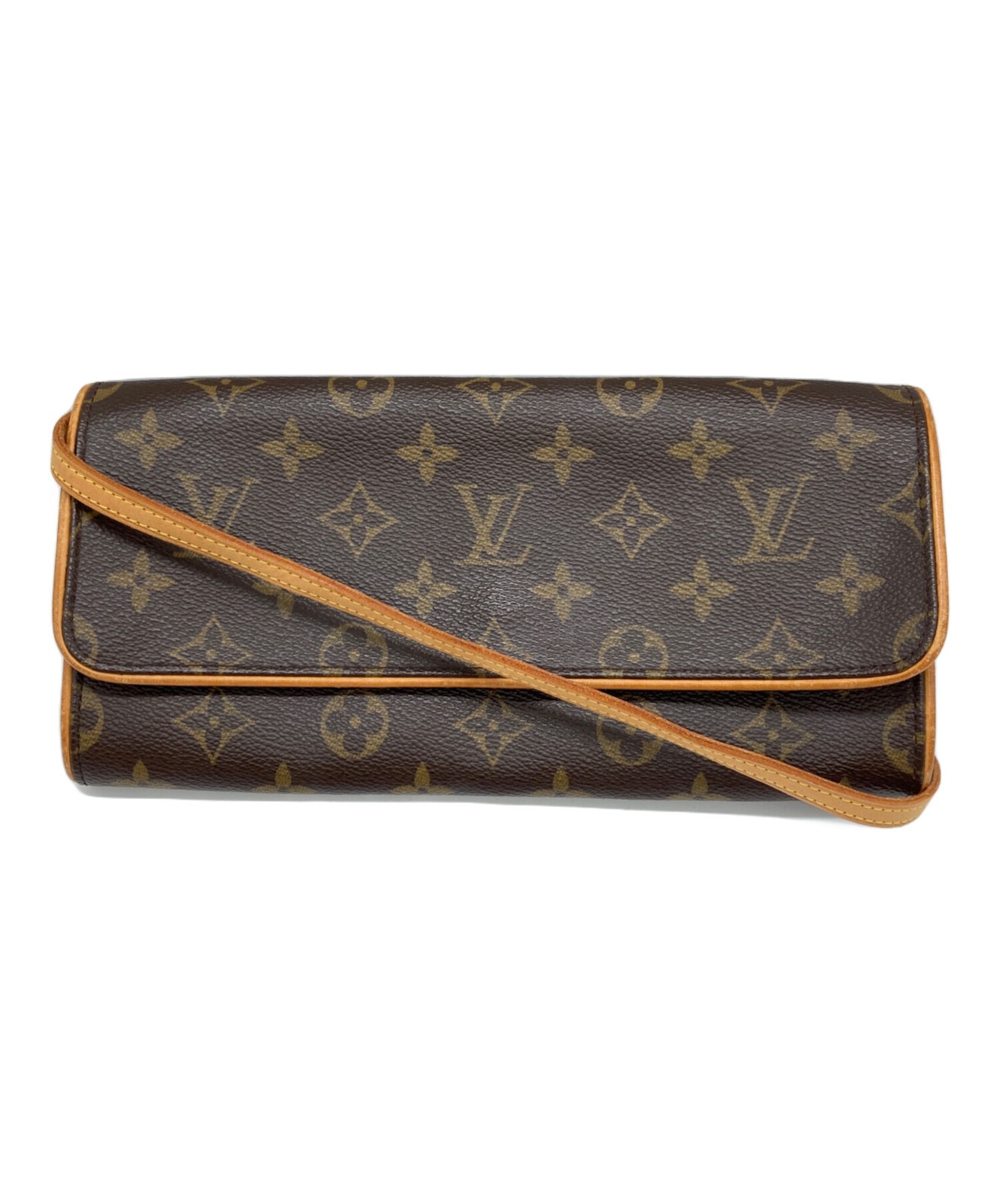 LOUIS VUITTON Brown M51852 Monogram Pochette Twin GM Shoulder Bag SK0566