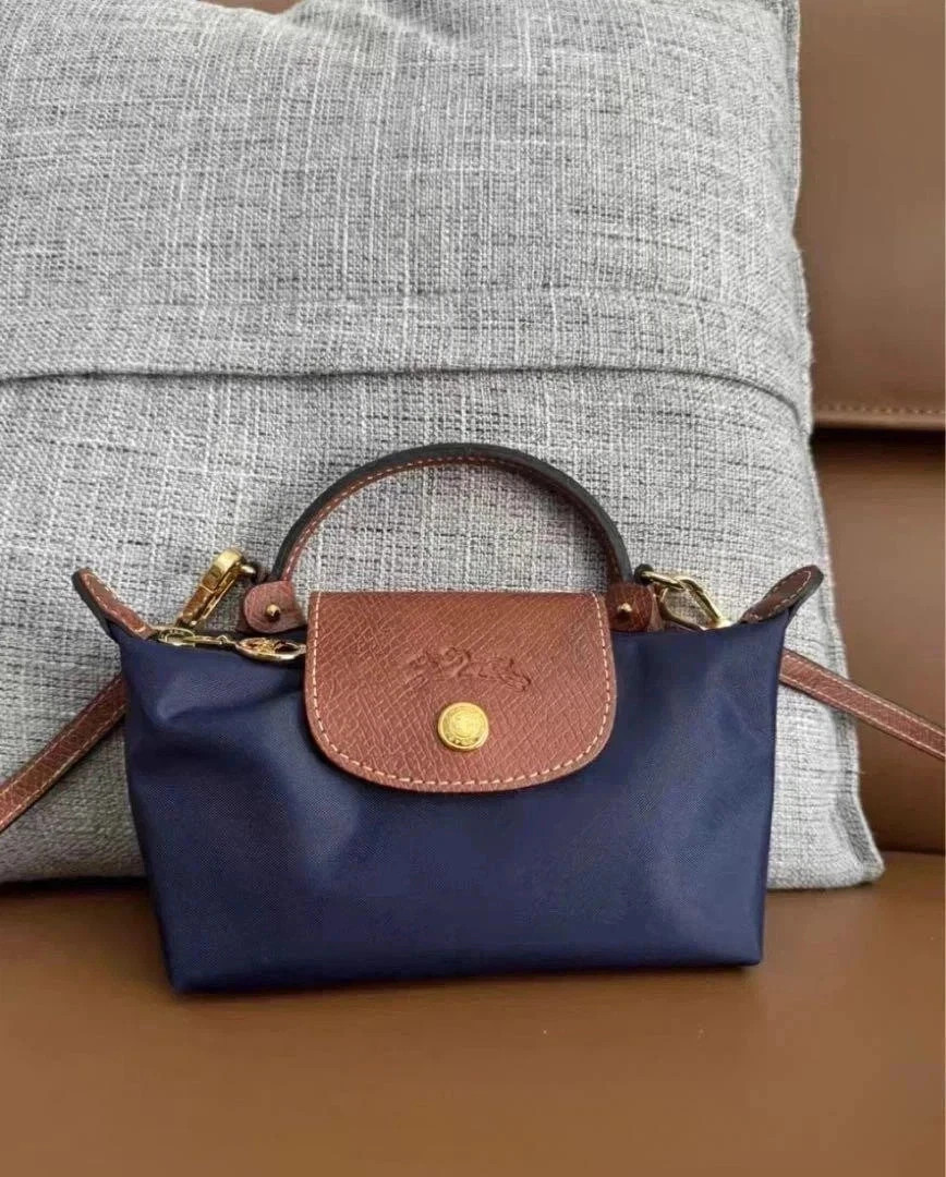 New Longchamp Le Pliage XS NAVY-BROWN Shoulder Mini Bag W8in Outlet from Japan