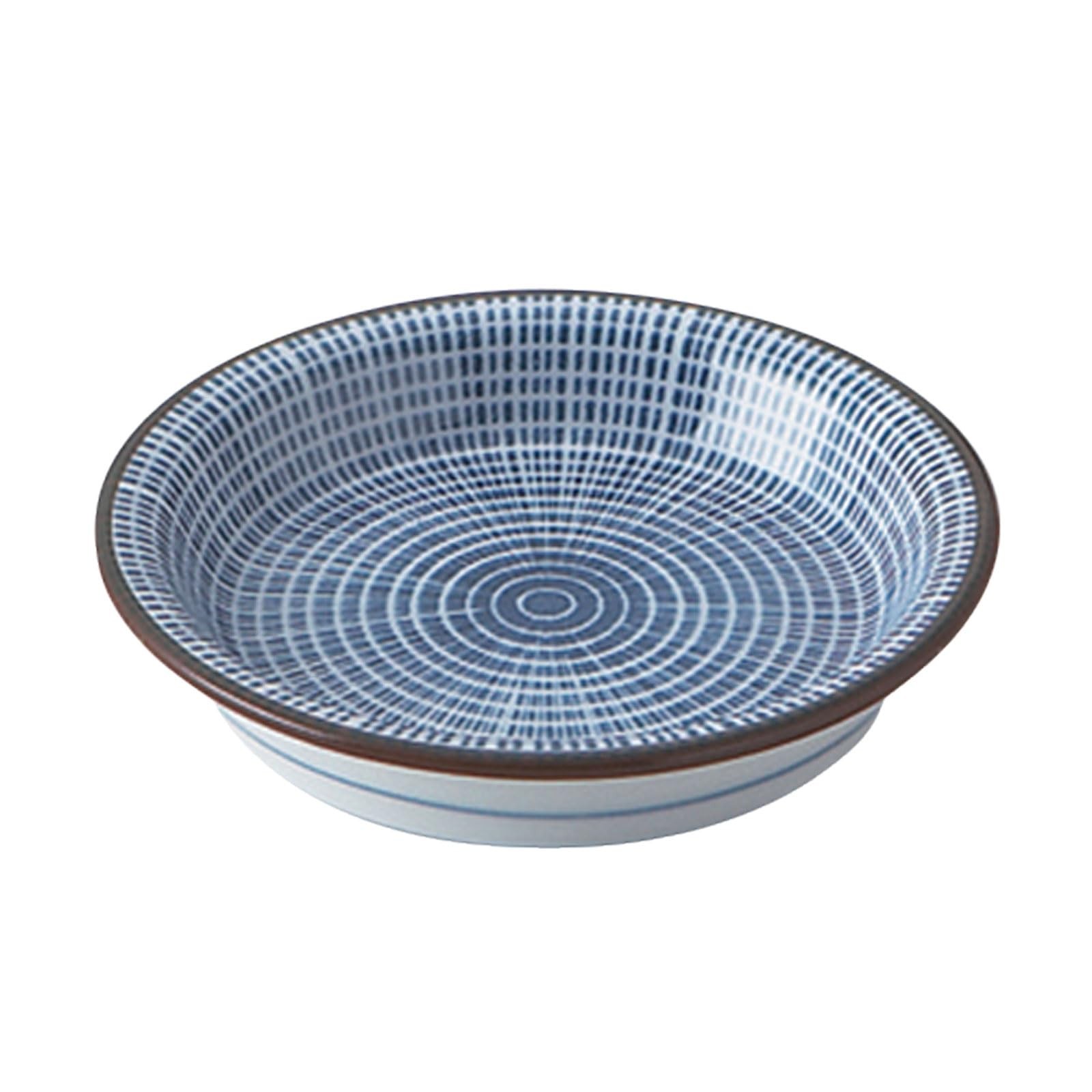 Showa Mino ware striped small condiment plate 8.5cm Made in Japan