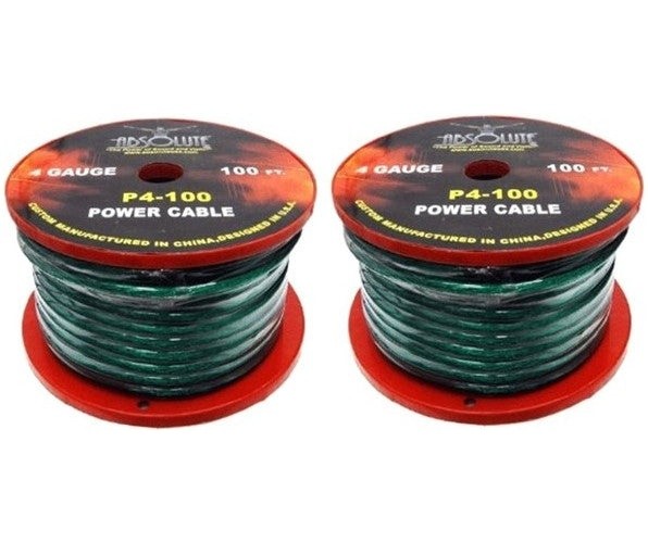 2 Absolute P4-100GR 100' 4-Gauge Green Copper Mix Power Ground Wire Cable