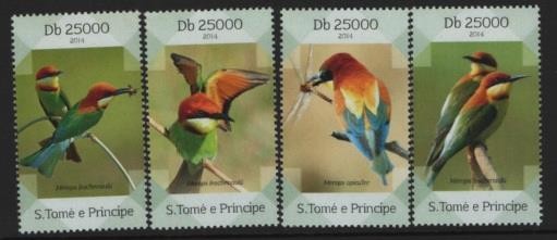 Sao Tome E Principe 2014 Birds Bee Eaters MNH - BIRDS26-180