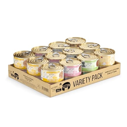  Cats in The 3 Ounce (Pack of 24) Weruvas Kitchen For Kittens Variety Pack