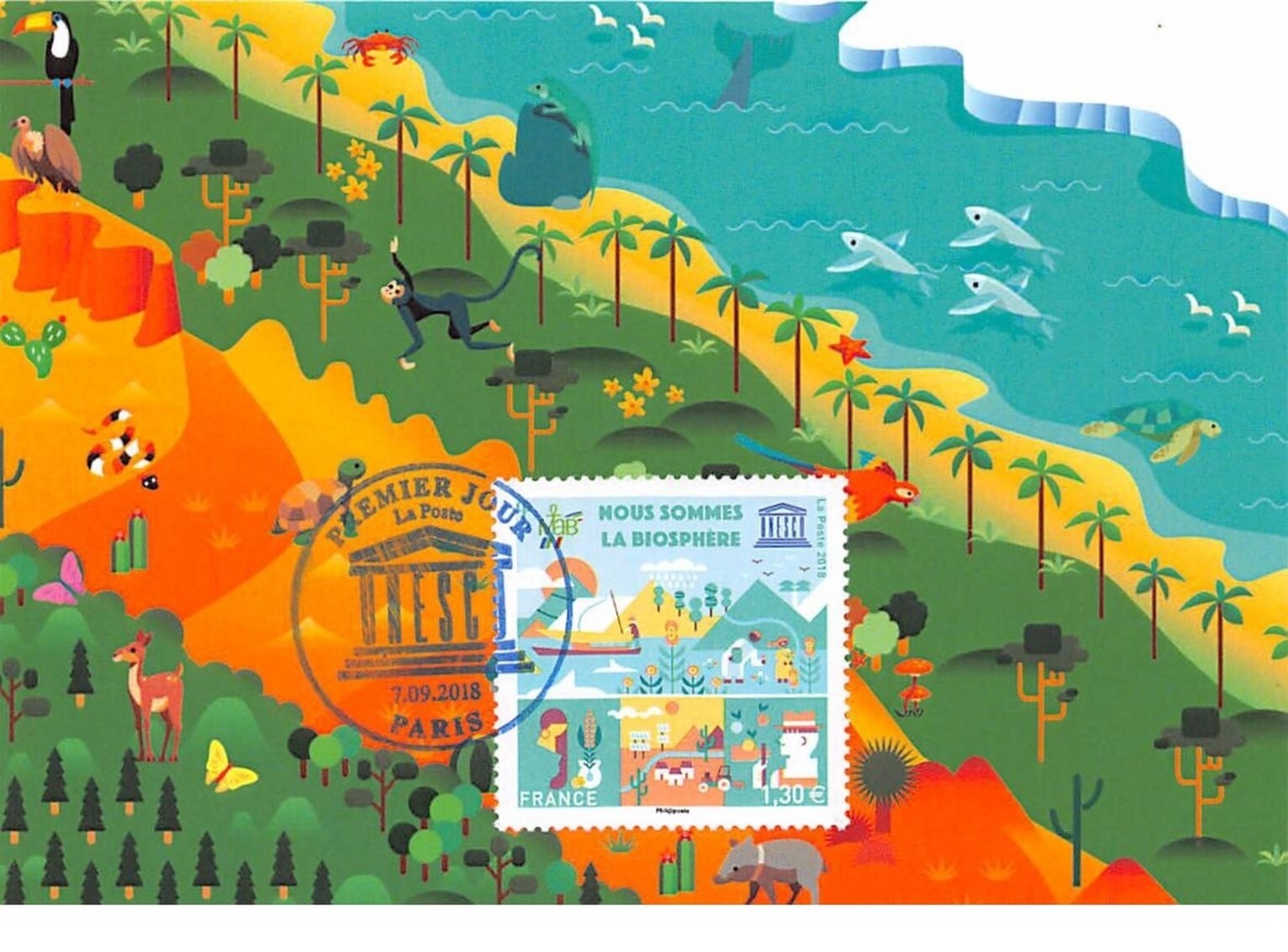 France. Maximum Card. No. 207472. 09/07/2018. Paris Seal. We Are The Biosp