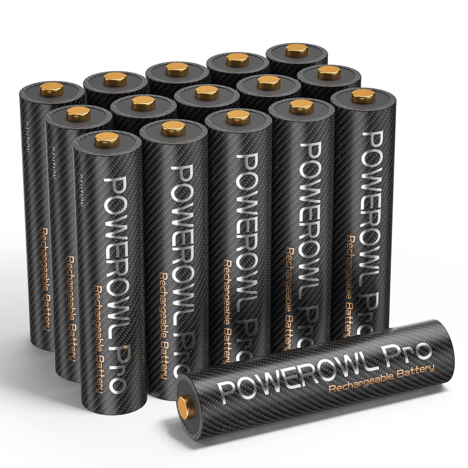 POWEROWL Rechargeable AAA Batteries PRO, High Capacity 1100mAh, 16 count 