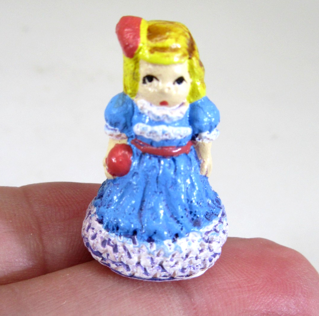 Miniature Dollhouse OOAK artisan doll toy 1:12 nursery decor vtg 1980's 1"