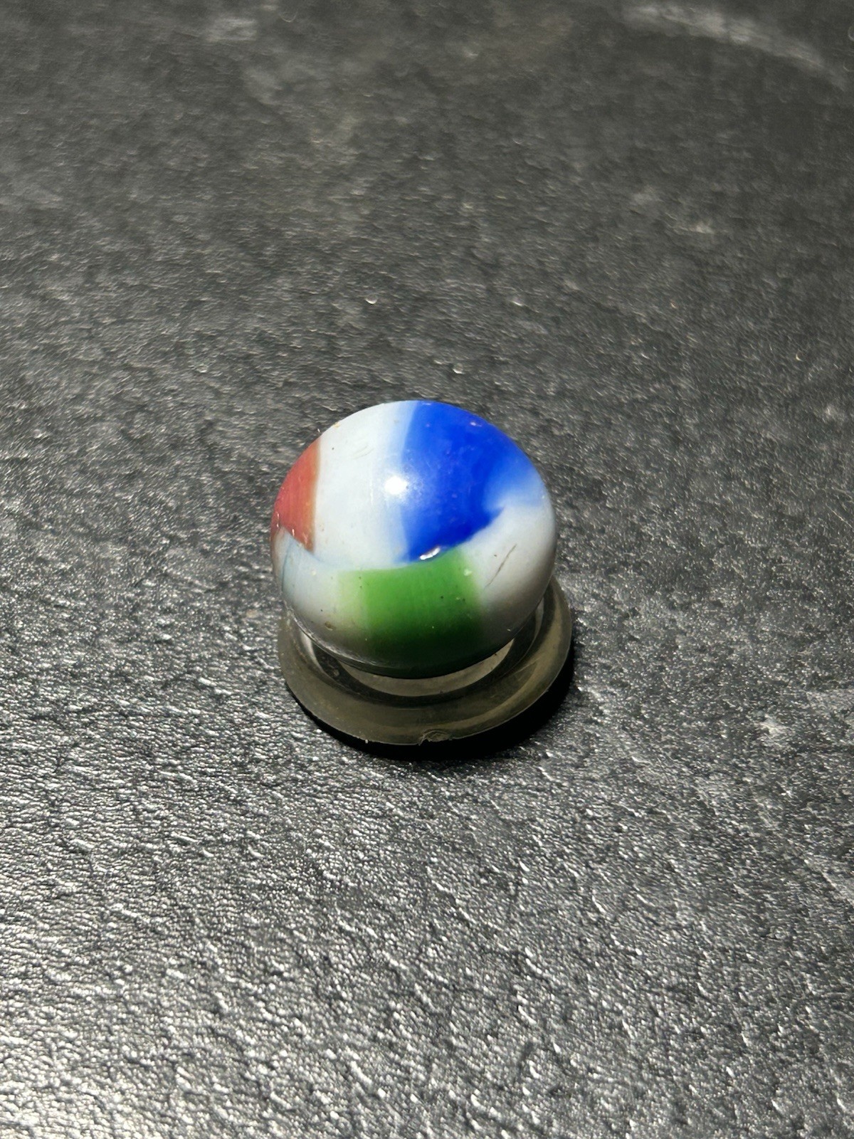 MINT VINTAGE MARBLE KING HYBRID RAINBOW WITH TRACER MARBLE .66”