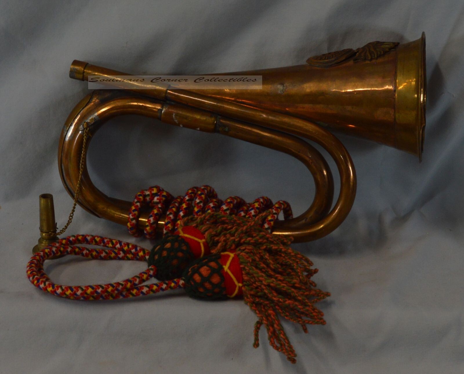 Rare Vintage ROYAL WELSH 23rd FUSILIERS Trumpet Bugle & Cords - PRICE REDUCED