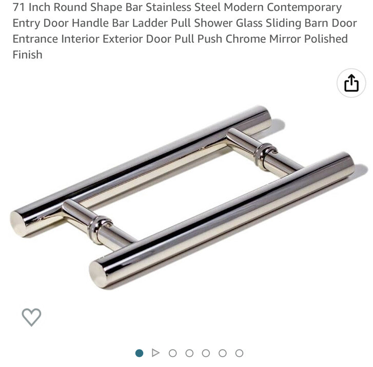 Modern Contemporary 71 Inch Round Shape Bar Stainless Steel Entry Door Handle