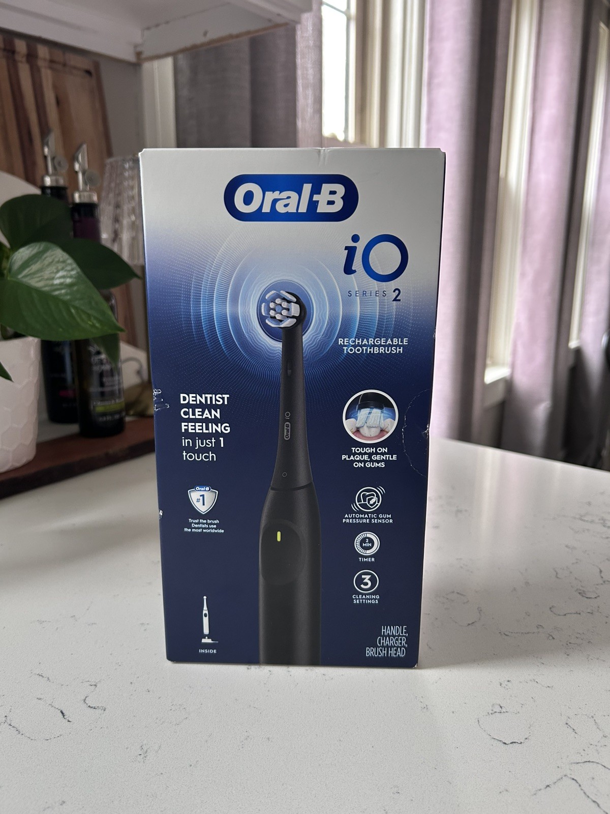 NEW  Oral-B iO Series 2 Electric Toothbrush Black Gum Pressure Sensor Timer 