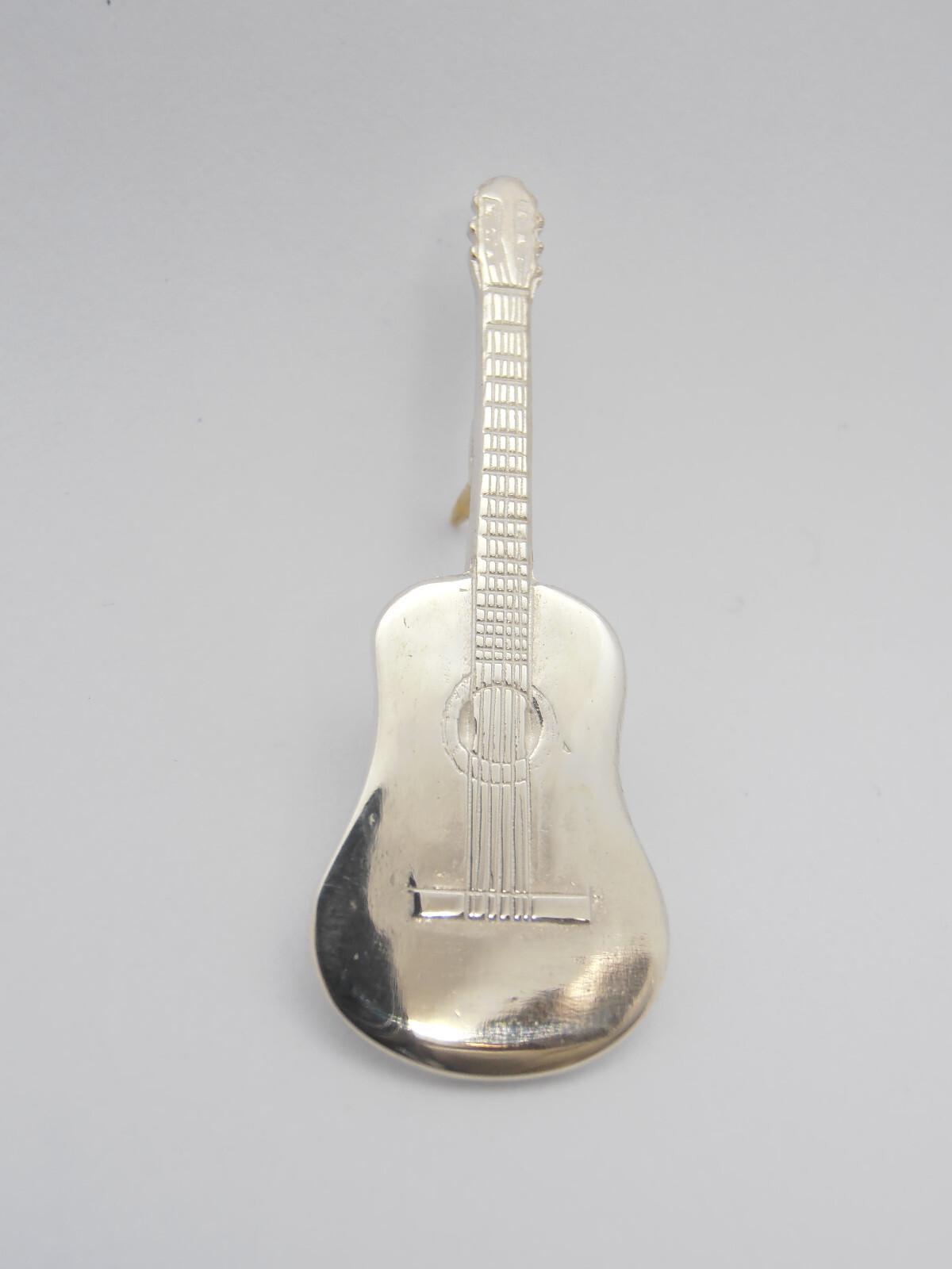 Guitar: Silver 925 Lapel Pin - Music Musician Musical Instruments