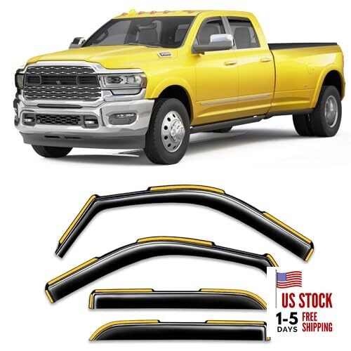 in-Channel Window Rain Guard for Dodge 2019-2026 Dodge RAM 2500 3500 Crew Cab