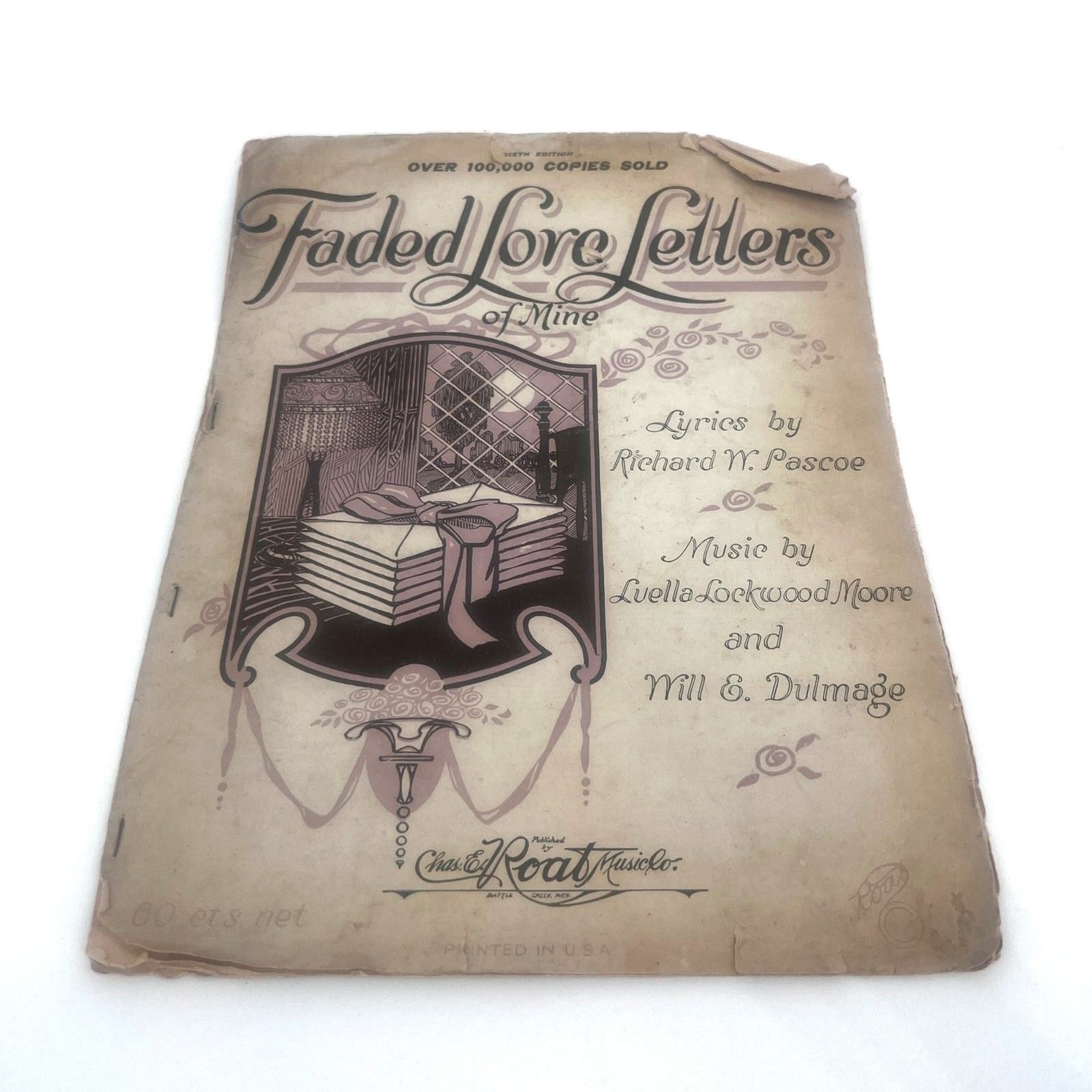 Faded Love Letters of Mine 1922 VTG Sheet Music Richard Pascoe ACCEPTABLE