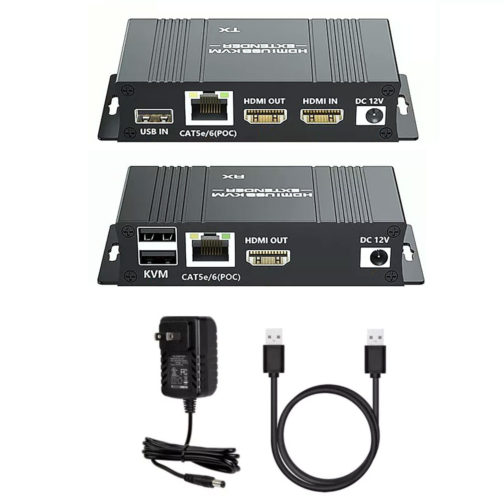 60M HDMI KVM Extender Over Ethernet Cat5e/6 HDMI USB RJ45 Extender For Display