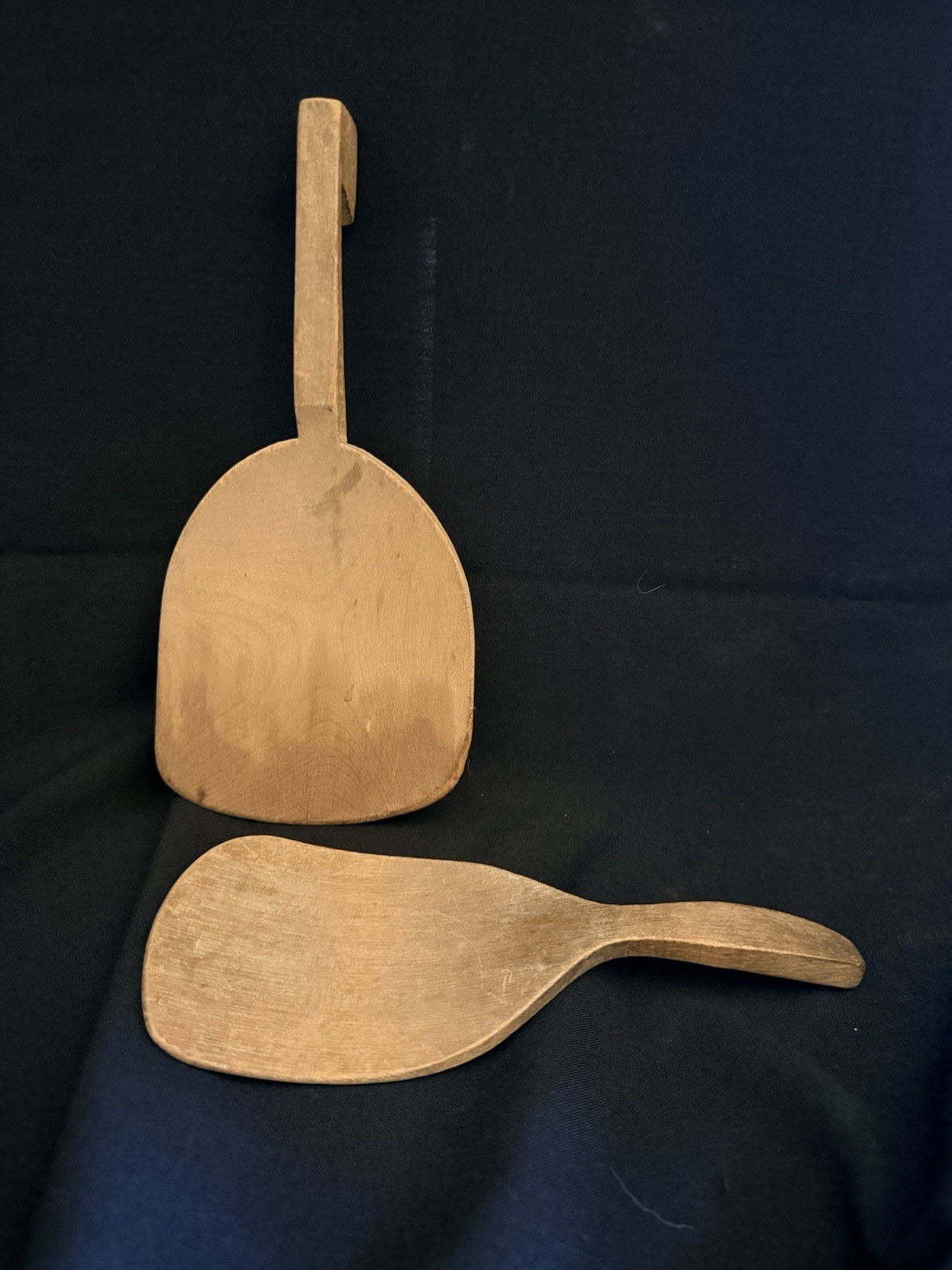 Vtg/Primitive,  Wooden Dough or Butter Paddles ~ Hand Carved lot of 2